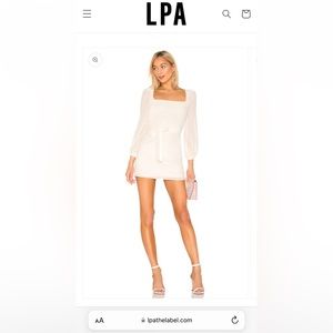 LPA Clio Dress in Ivory Long Sleeve with Tie Waist. New with tags!